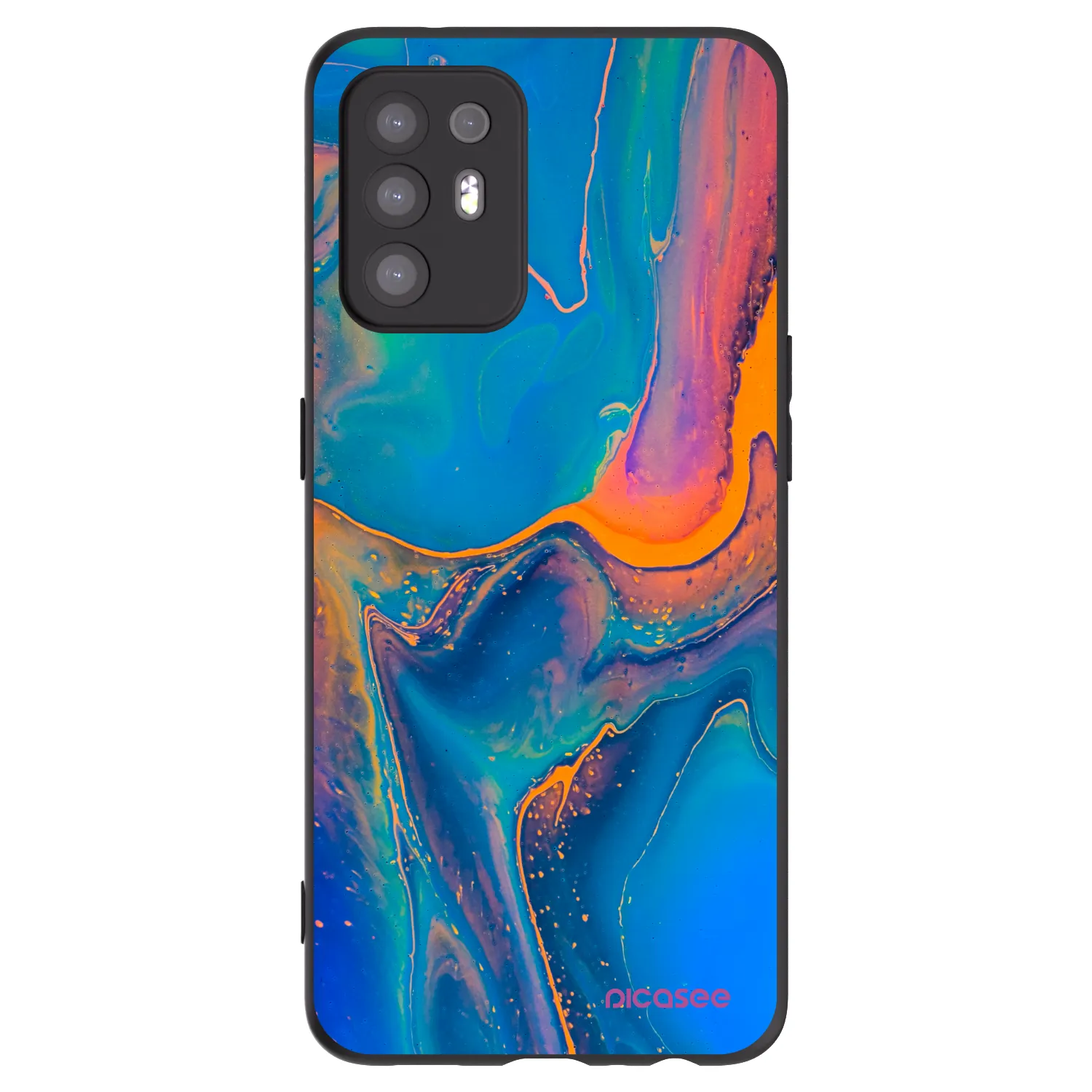 Picasee silikónový čierny obal pre OPPO A94 5G - Rainbow
