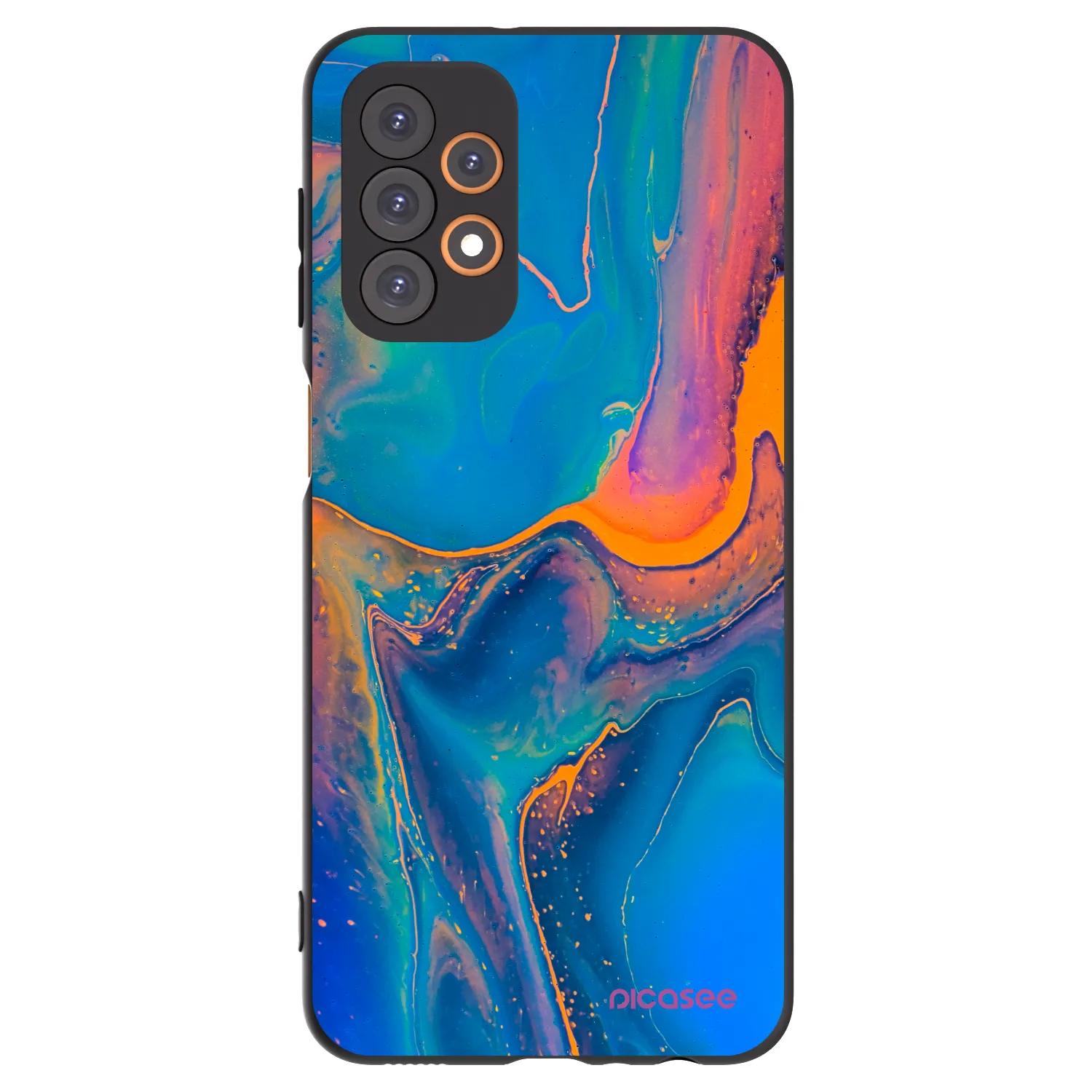 Picasee silikónový čierny obal pre Samsung Galaxy A23 A235F 4G - Rainbow