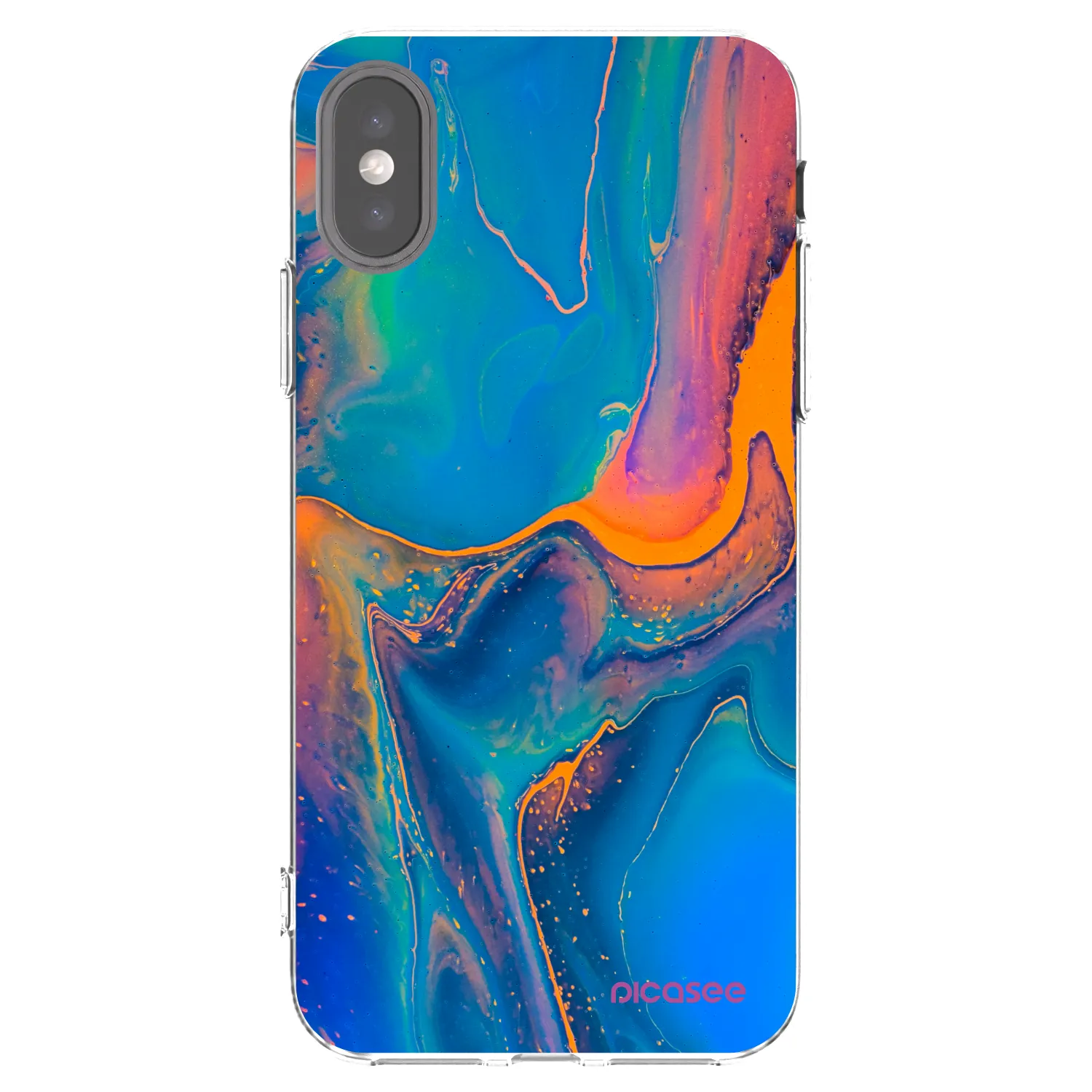 Picasee silikónový prehľadný obal pre Apple iPhone X/XS - Rainbow