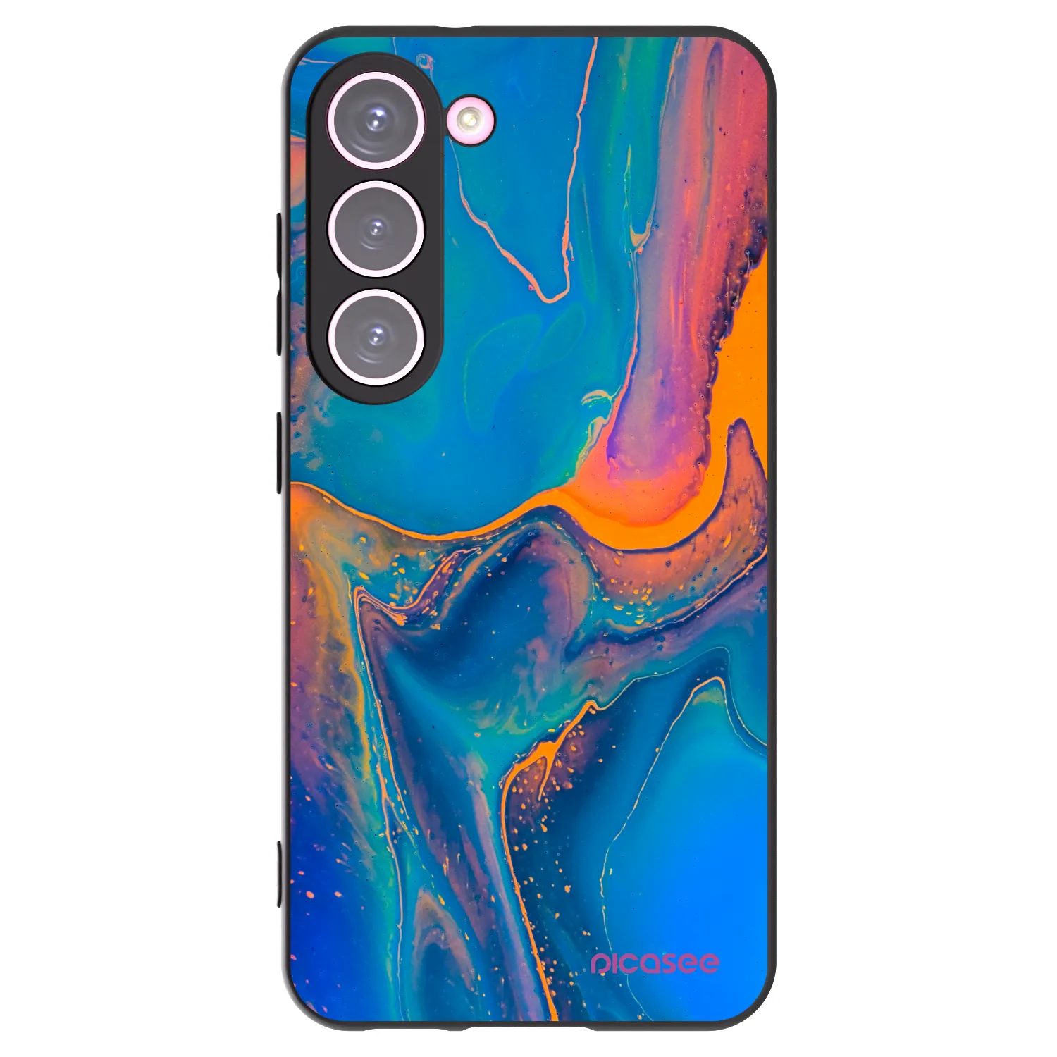 Silikónový čierny obal pre Samsung Galaxy S23 5G - Rainbow