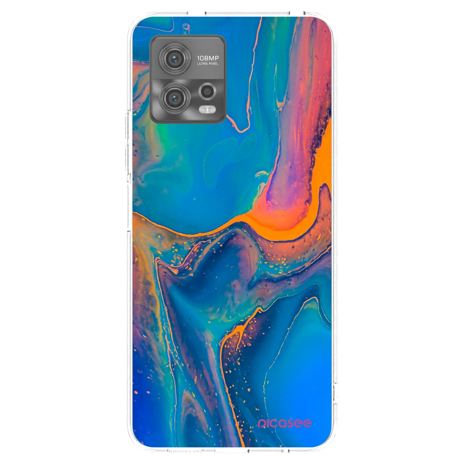 Picasee silikónový prehľadný obal pre Motorola Moto G72 - Rainbow