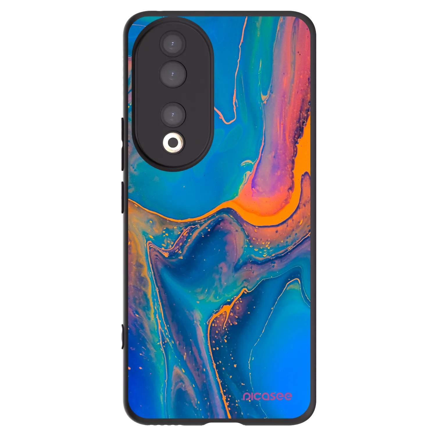 Picasee silikónový čierny obal pre Honor 90 5G - Rainbow