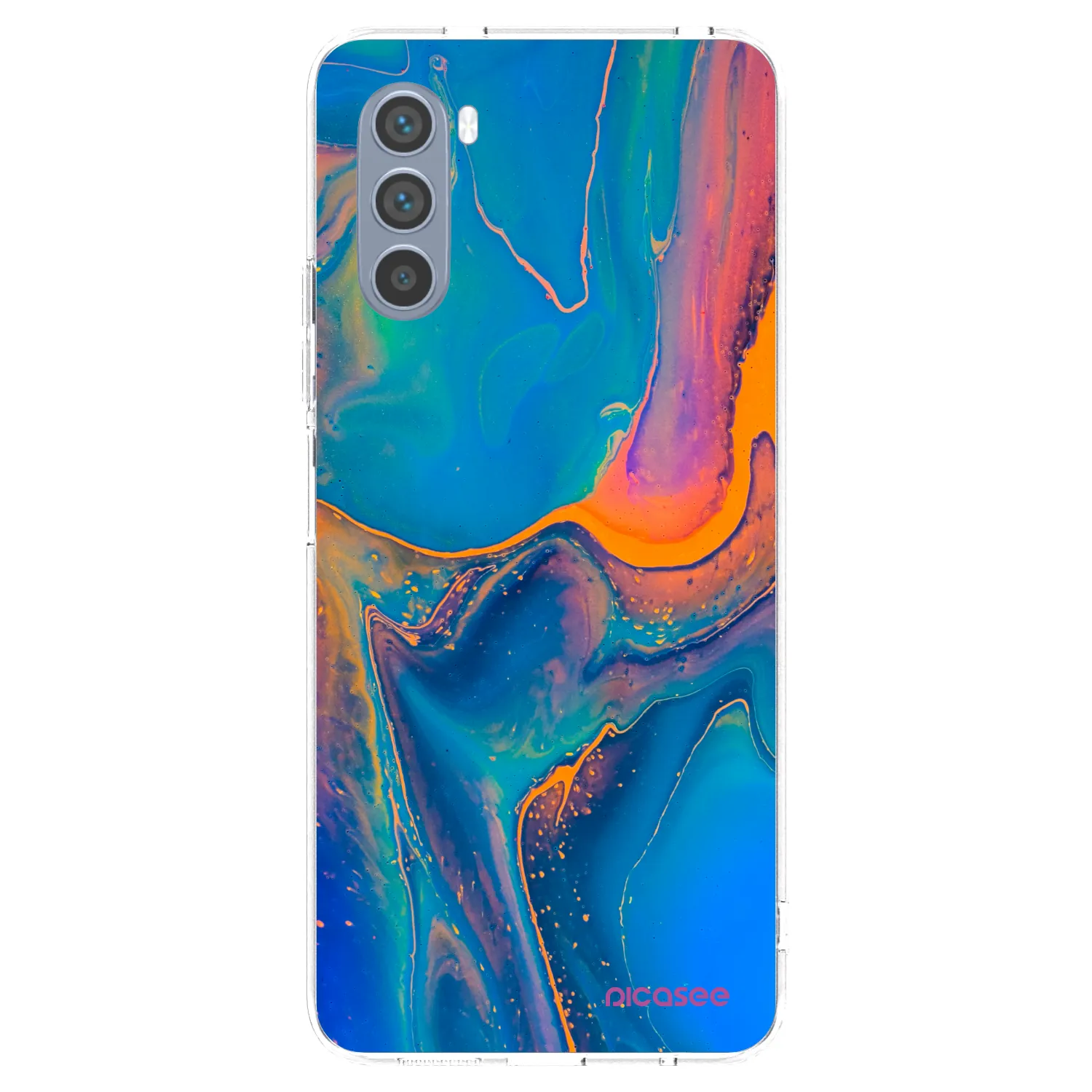 Silikónový prehľadný obal pre Motorola Moto G62 - Rainbow