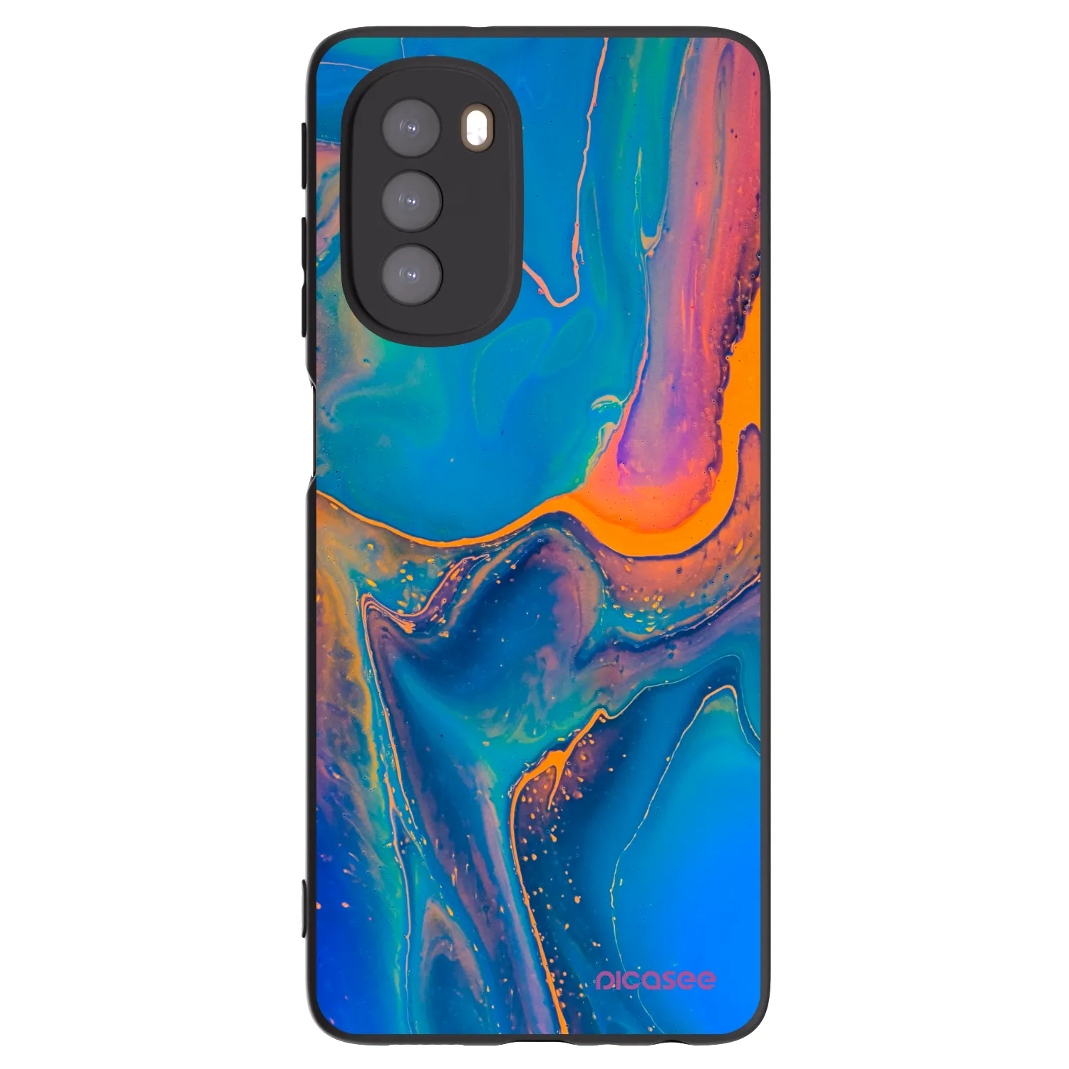 Picasee silikónový čierny obal pre Motorola Moto G51 - Rainbow
