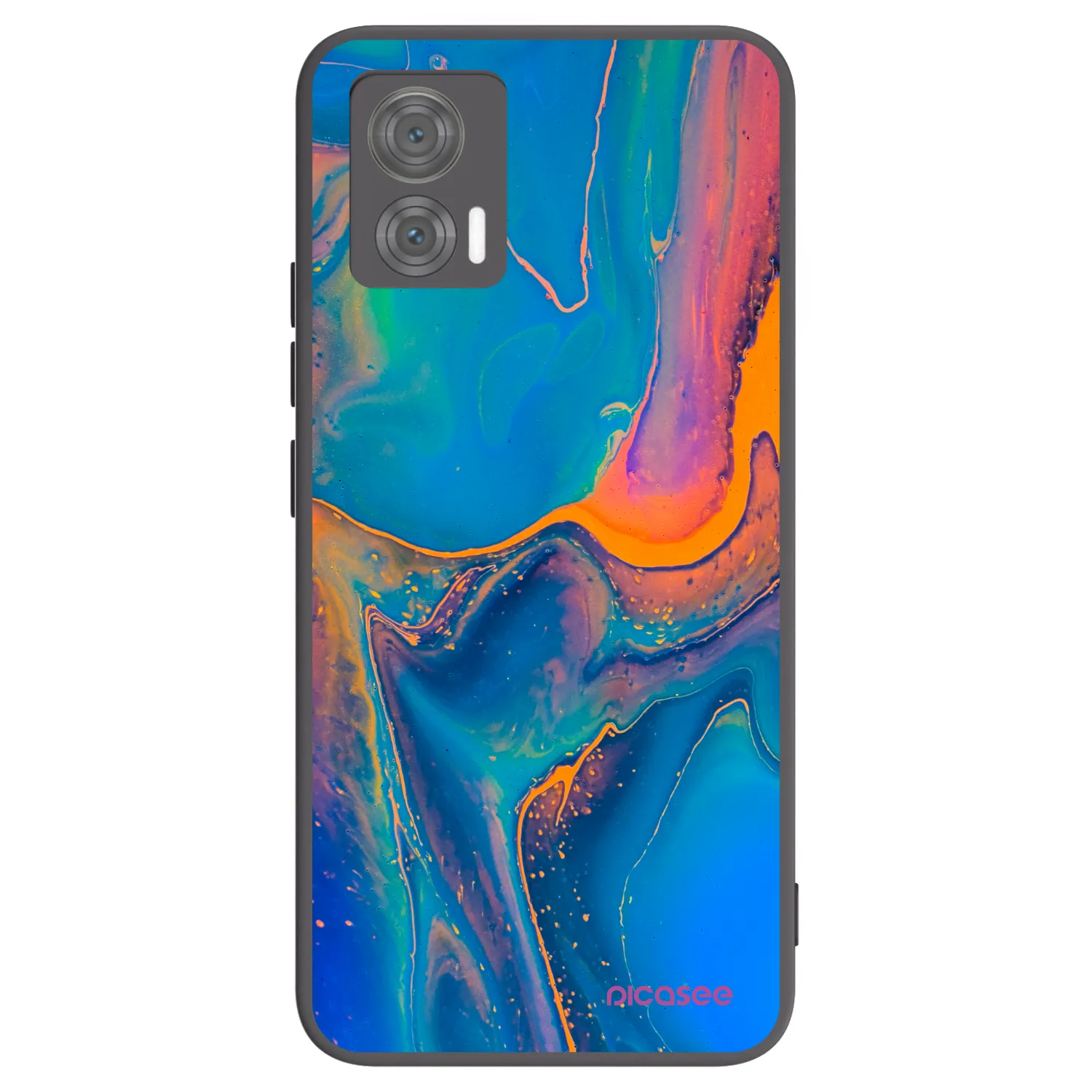 Picasee silikónový čierny obal pre Motorola Edge 30 Neo - Rainbow