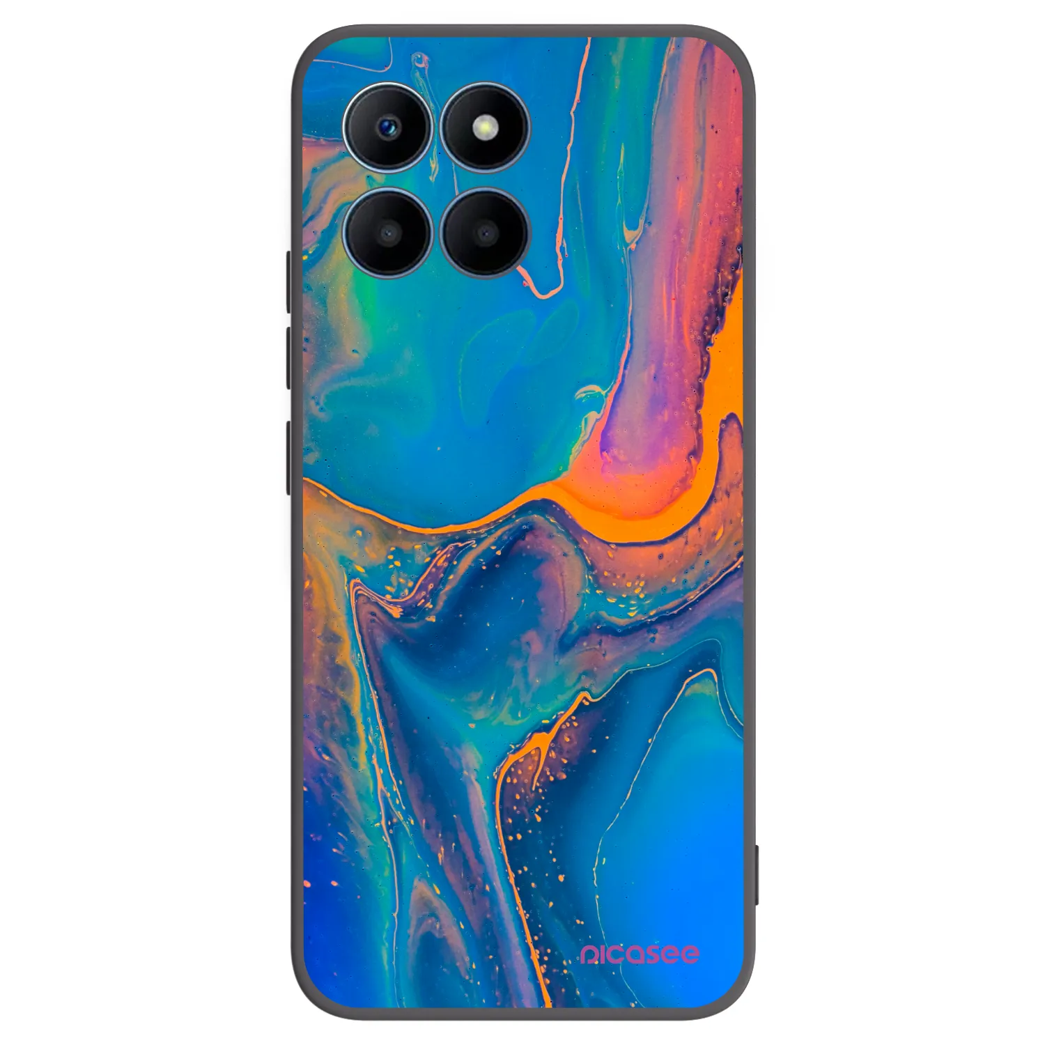 Picasee silikónový čierny obal pre Honor 70 Lite - Rainbow