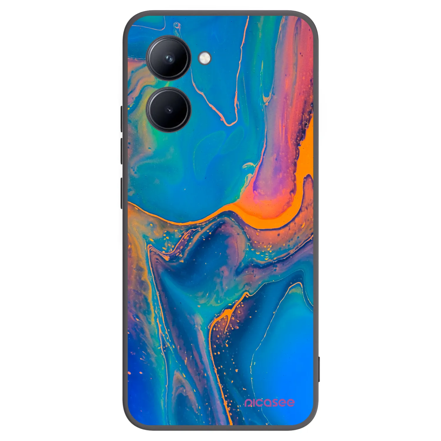 Picasee silikónový čierny obal pre Realme C33 (2023) - Rainbow