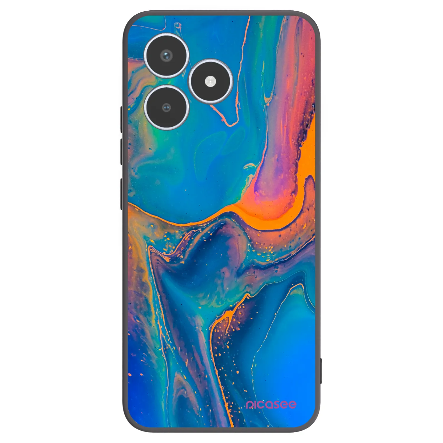 Picasee silikónový čierny obal pre Realme C53 - Rainbow