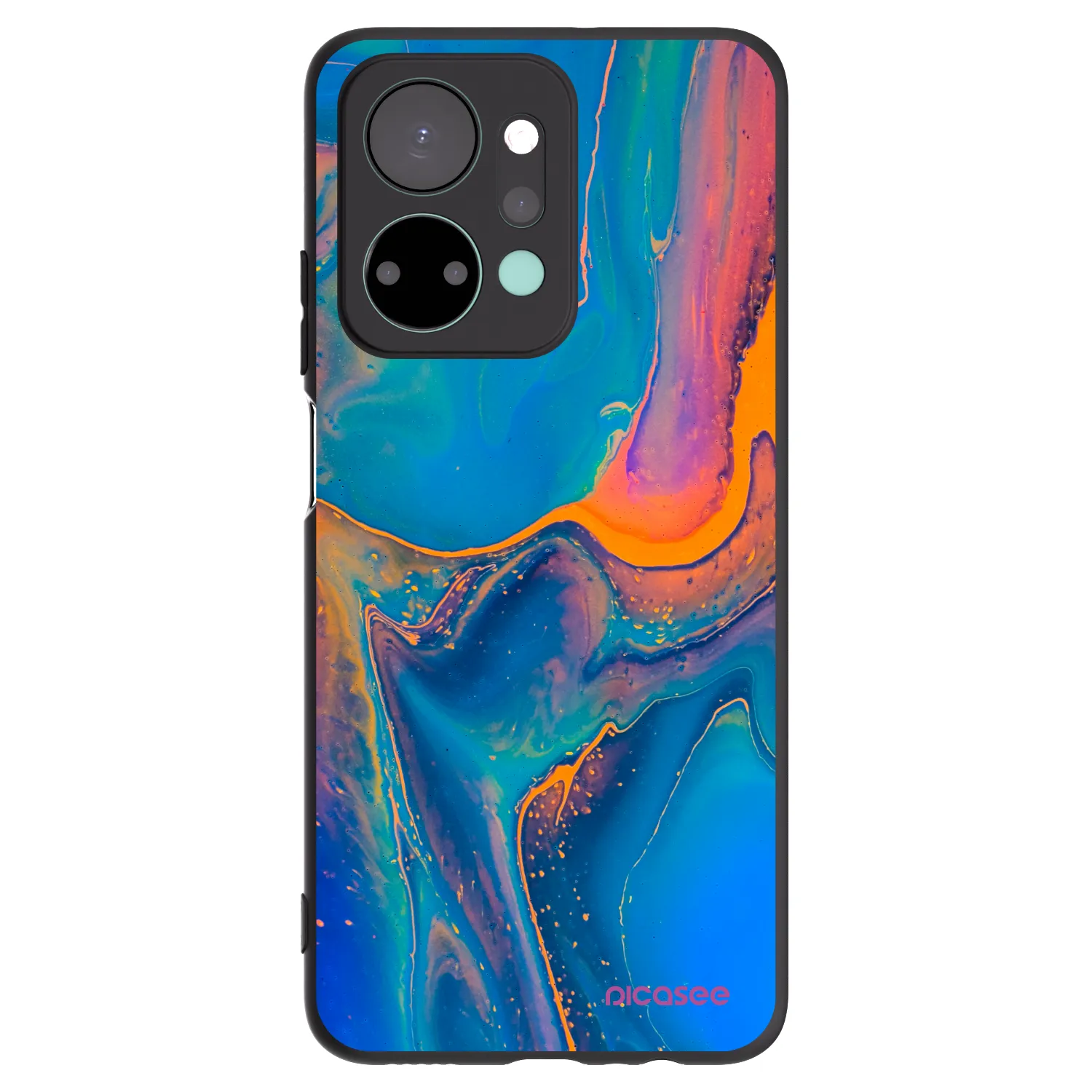 Picasee silikónový čierny obal pre Honor X7a - Rainbow