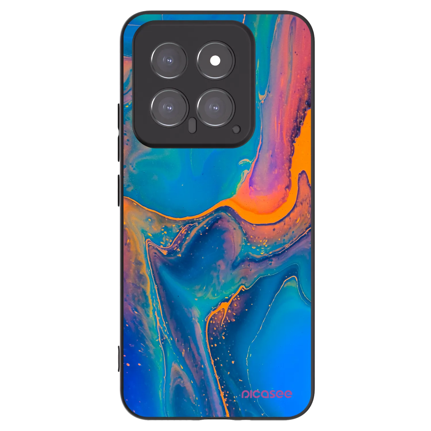 Picasee silikónový čierny obal pre Xiaomi 14 - Rainbow
