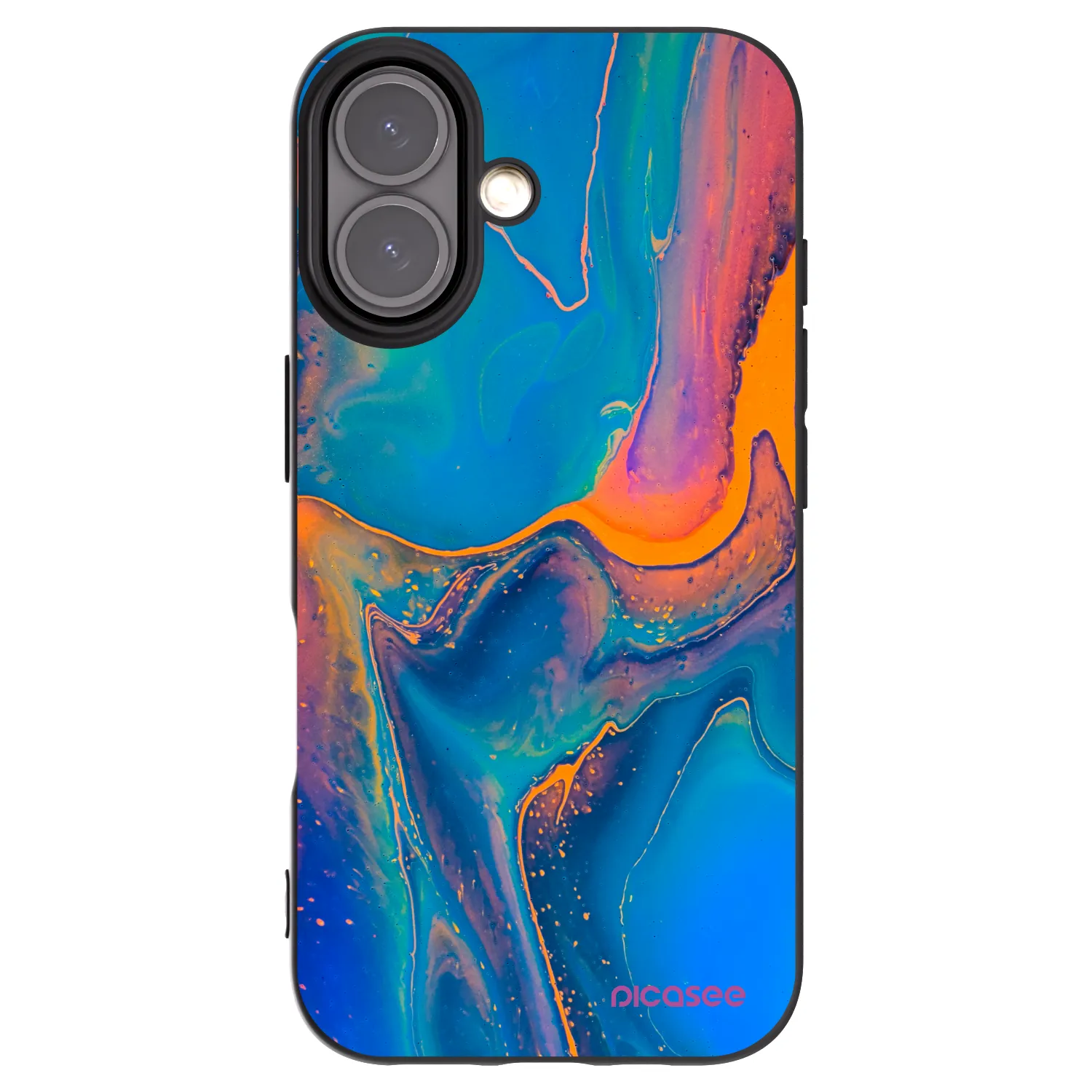 Picasee silikónový čierny obal pre Apple iPhone 16 - Rainbow