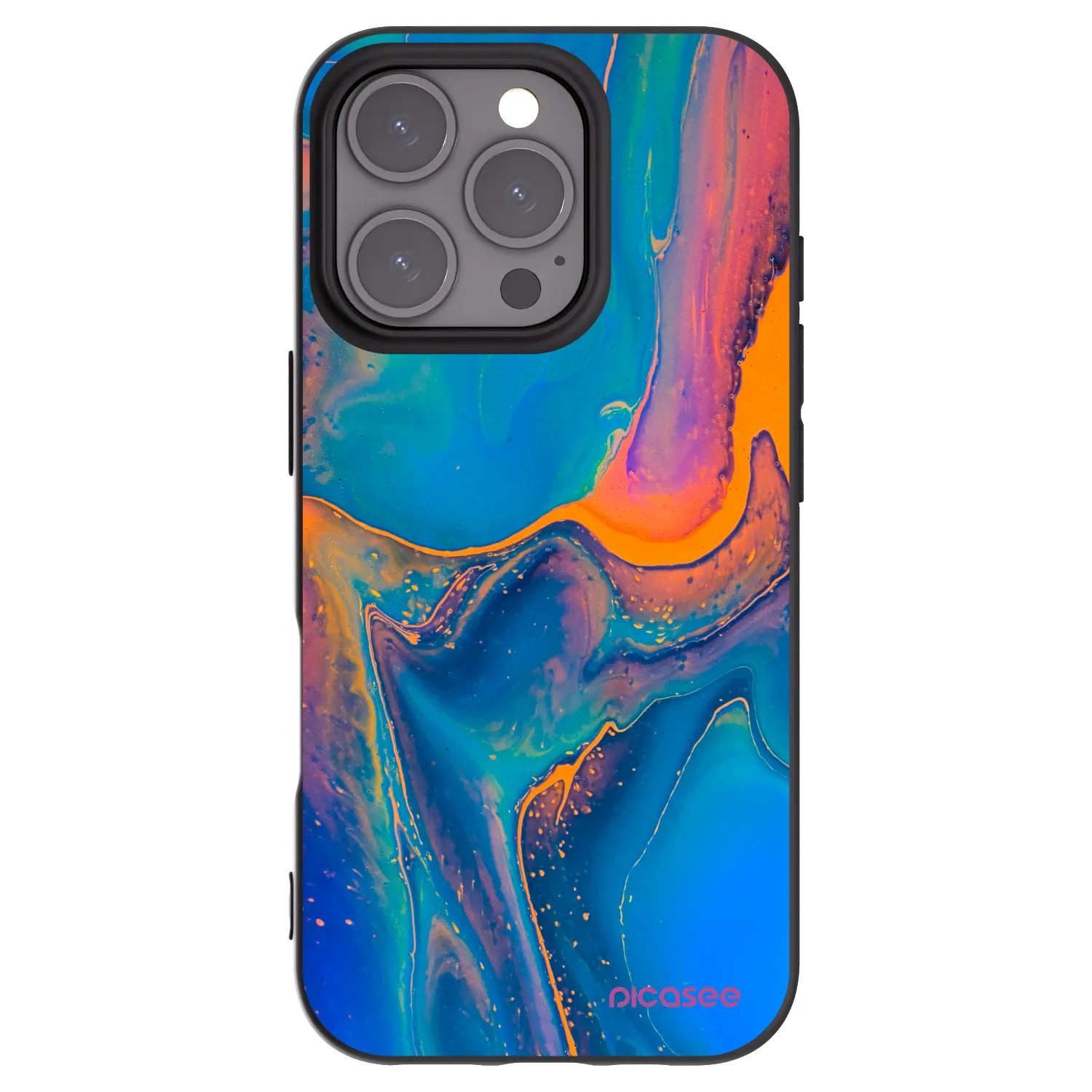 Picasee silikónový čierny obal pre Apple iPhone 16 Pro - Rainbow