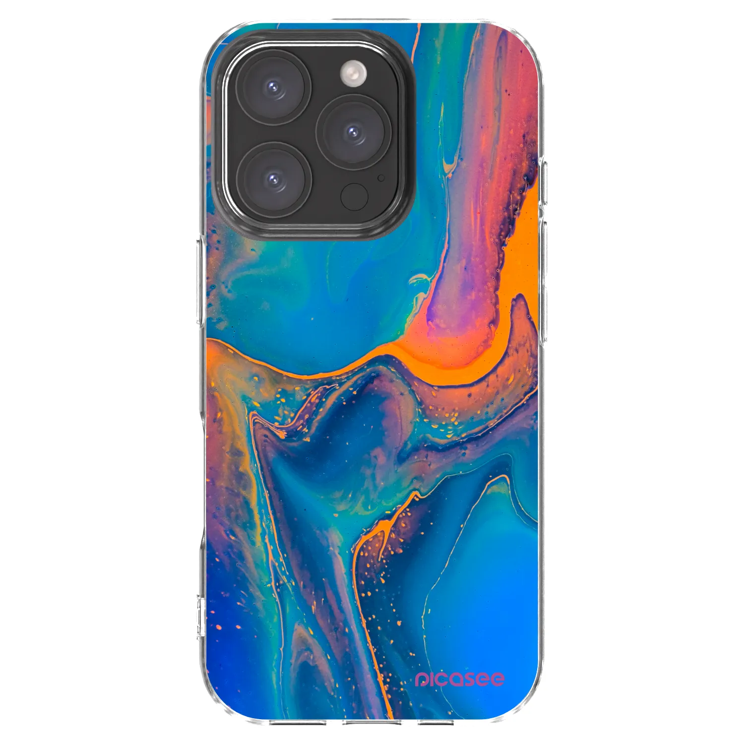 Picasee silikónový prehľadný obal pre Apple iPhone 16 Pro - Rainbow