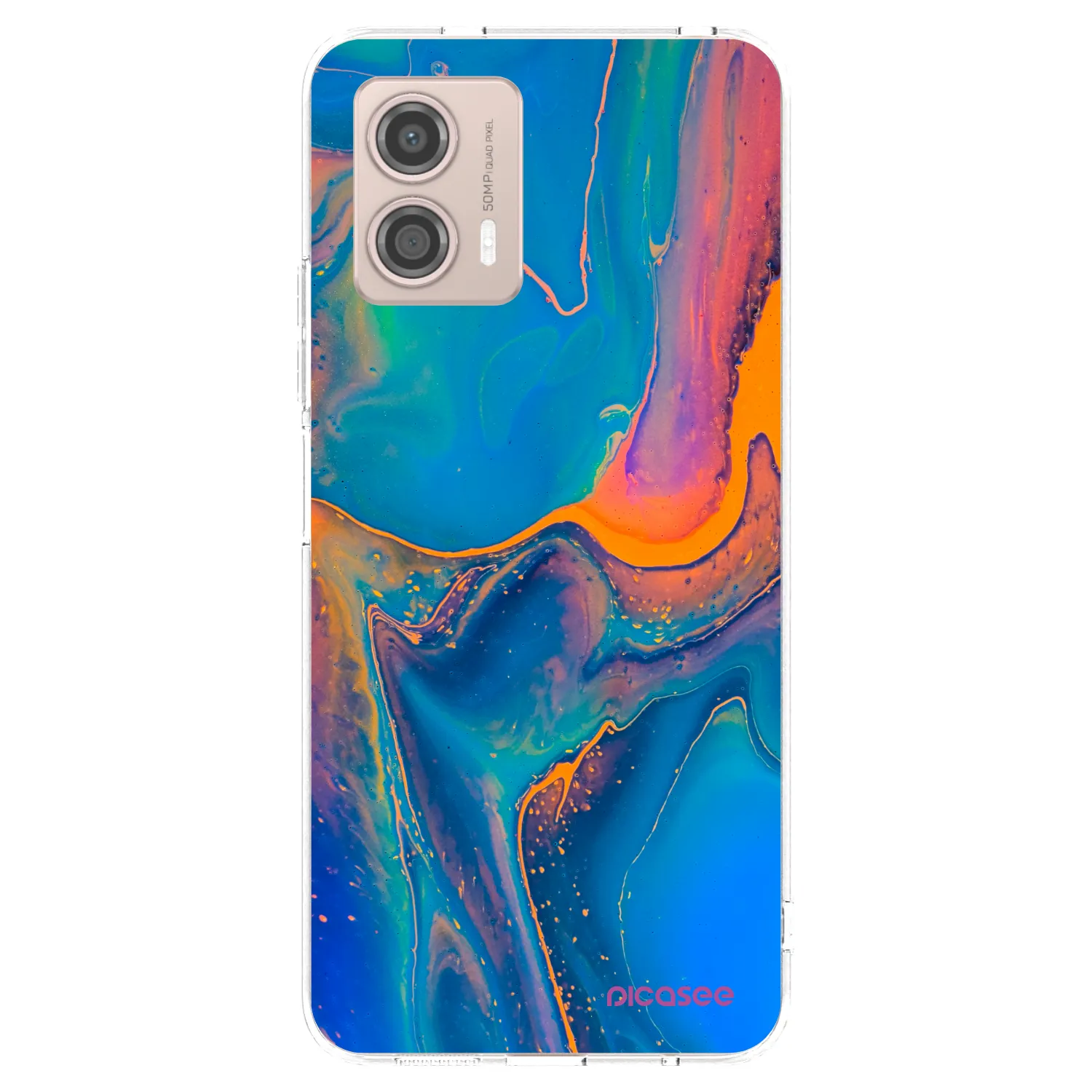 Picasee silikónový prehľadný obal pre Motorola Moto G53 5G - Rainbow