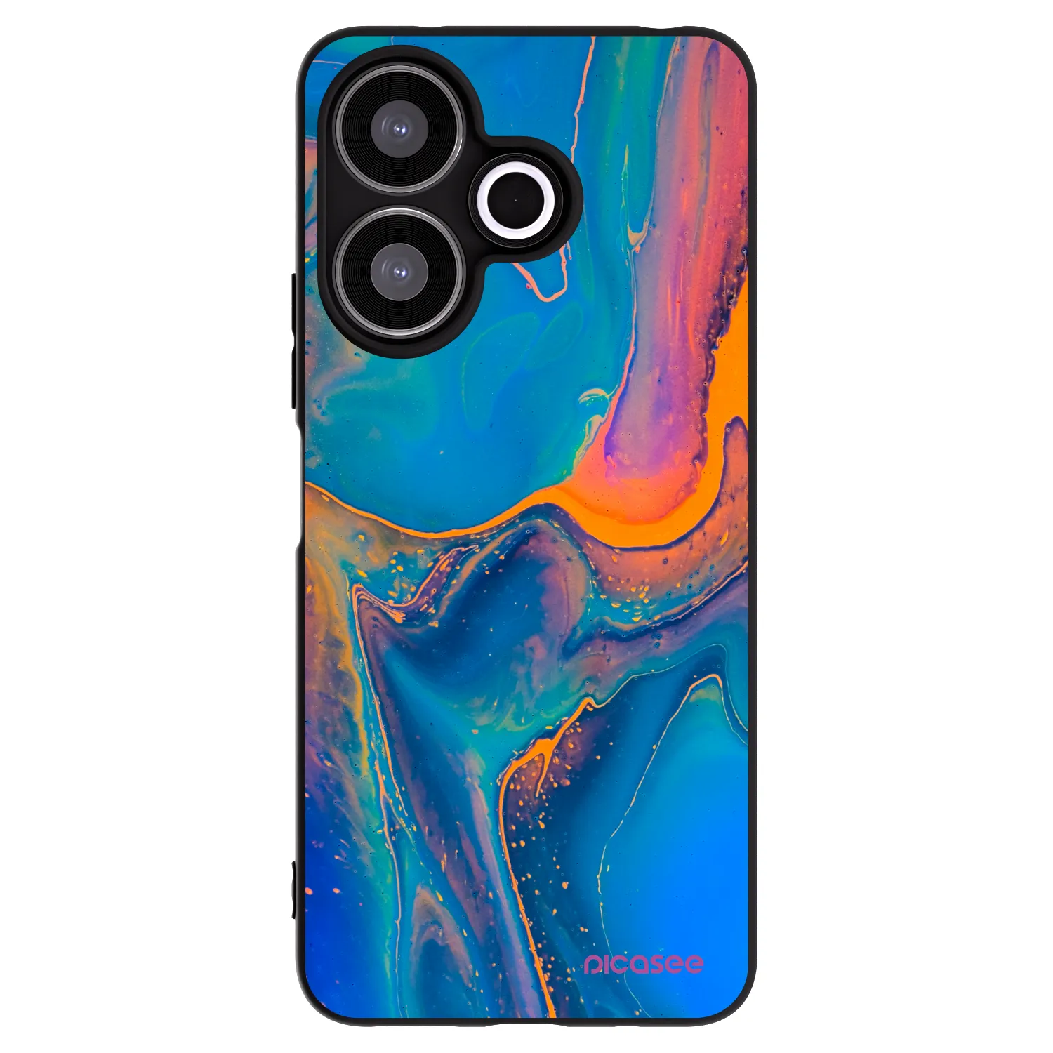 Silikónový čierny obal pre Xiaomi Redmi 13 4G - Rainbow