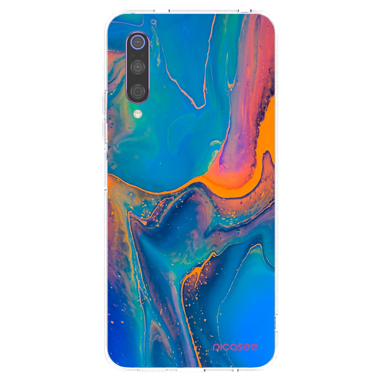 Picasee silikónový prehľadný obal pre Xiaomi Mi 9 - Rainbow