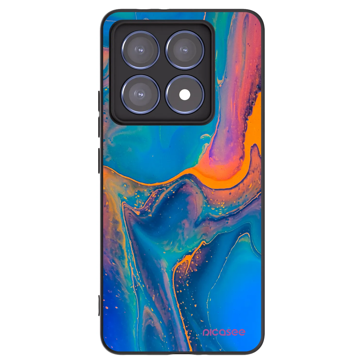 Picasee silikónový čierny obal pre Xiaomi 14T Pro - Rainbow