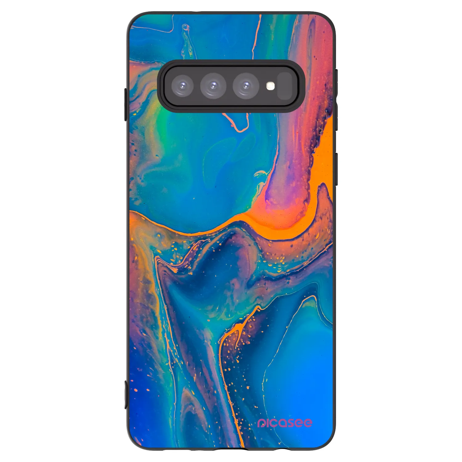 Picasee silikónový čierny obal pre Samsung Galaxy S10 G973 - Rainbow
