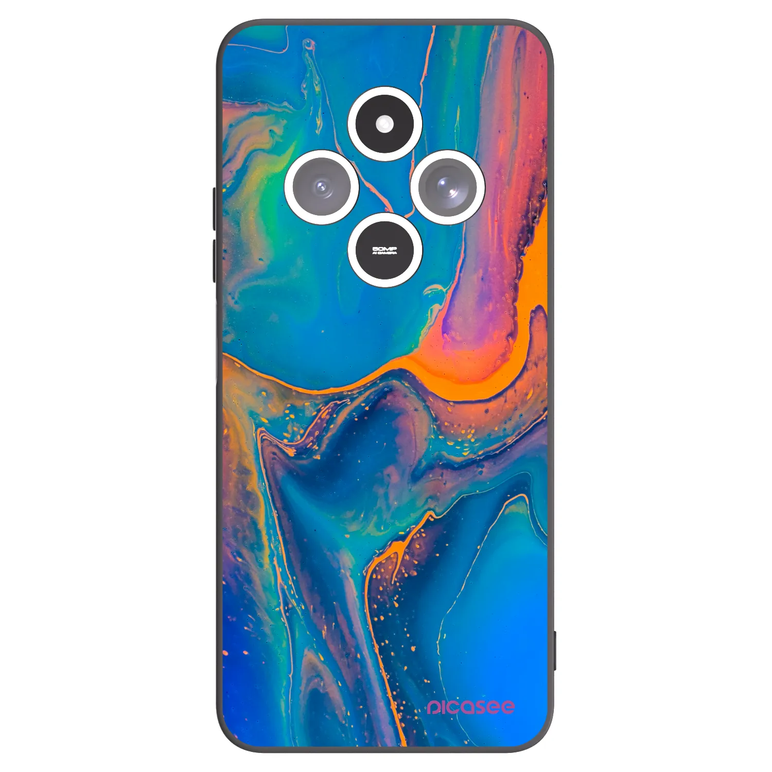 Silikónový čierny obal pre Xiaomi Redmi 14C - Rainbow