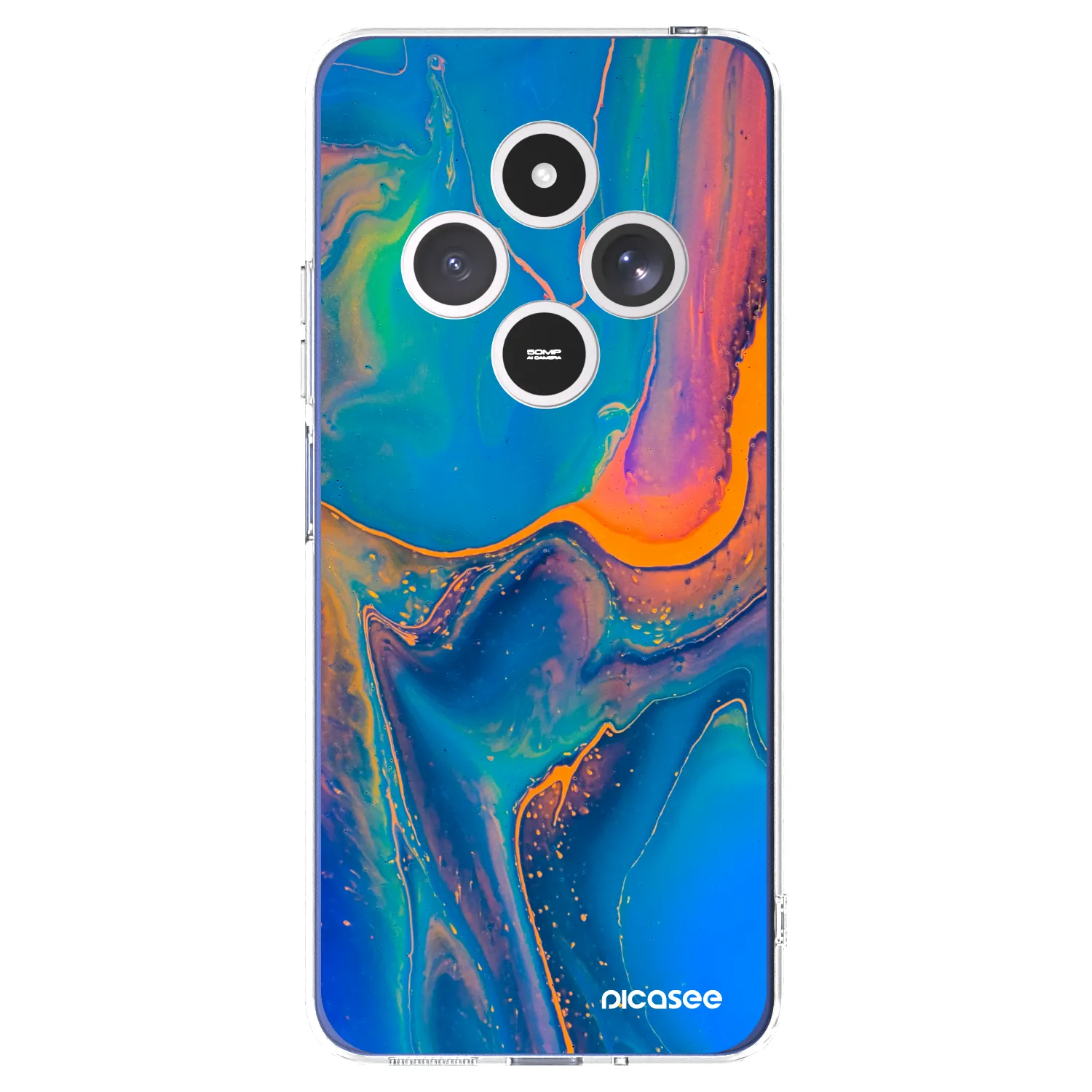 Silikónový prehľadný obal pre Xiaomi Redmi 14C - Rainbow