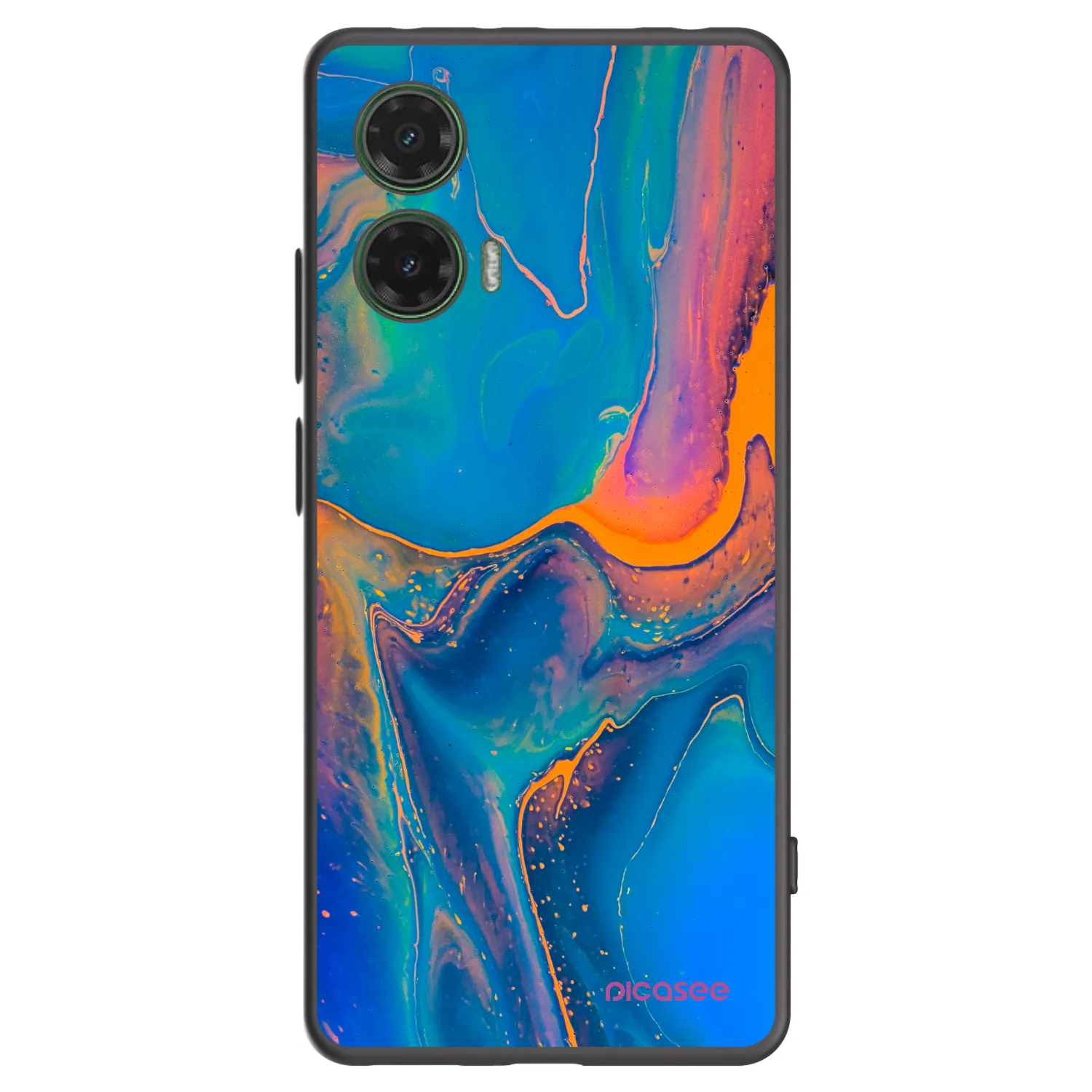 Picasee silikónový čierny obal pre Motorola Moto G35 5G - Rainbow