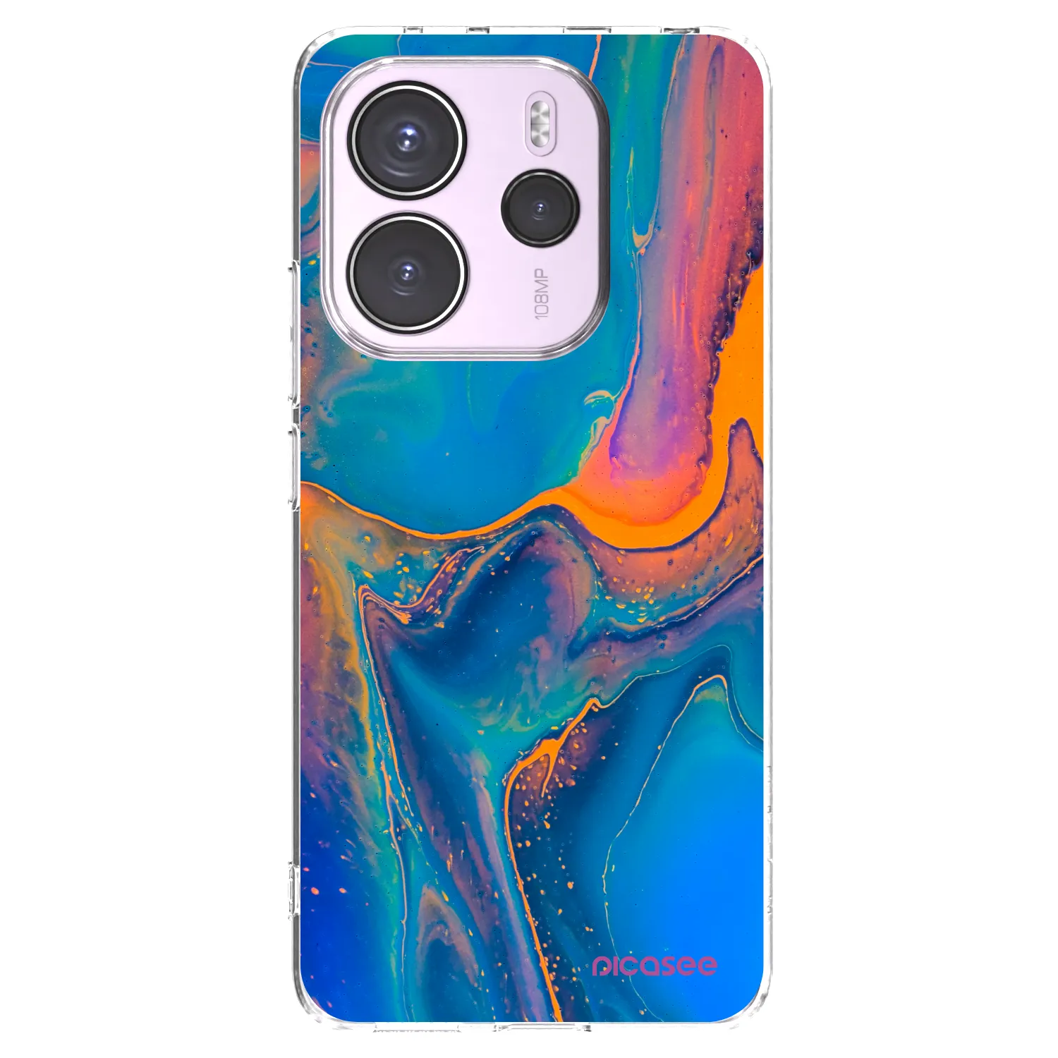 Silikónový prehľadný obal pre Xiaomi Redmi Note 14 4G - Rainbow