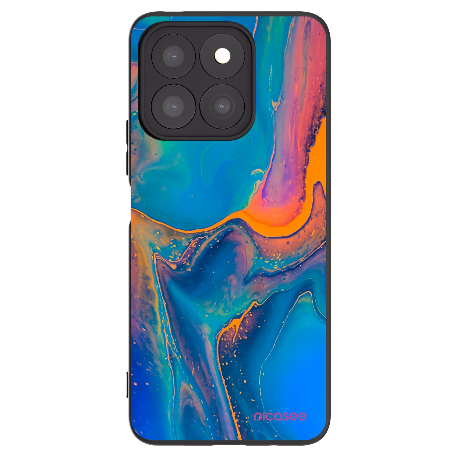 Picasee silikónový čierny obal pre Honor X8c - Rainbow