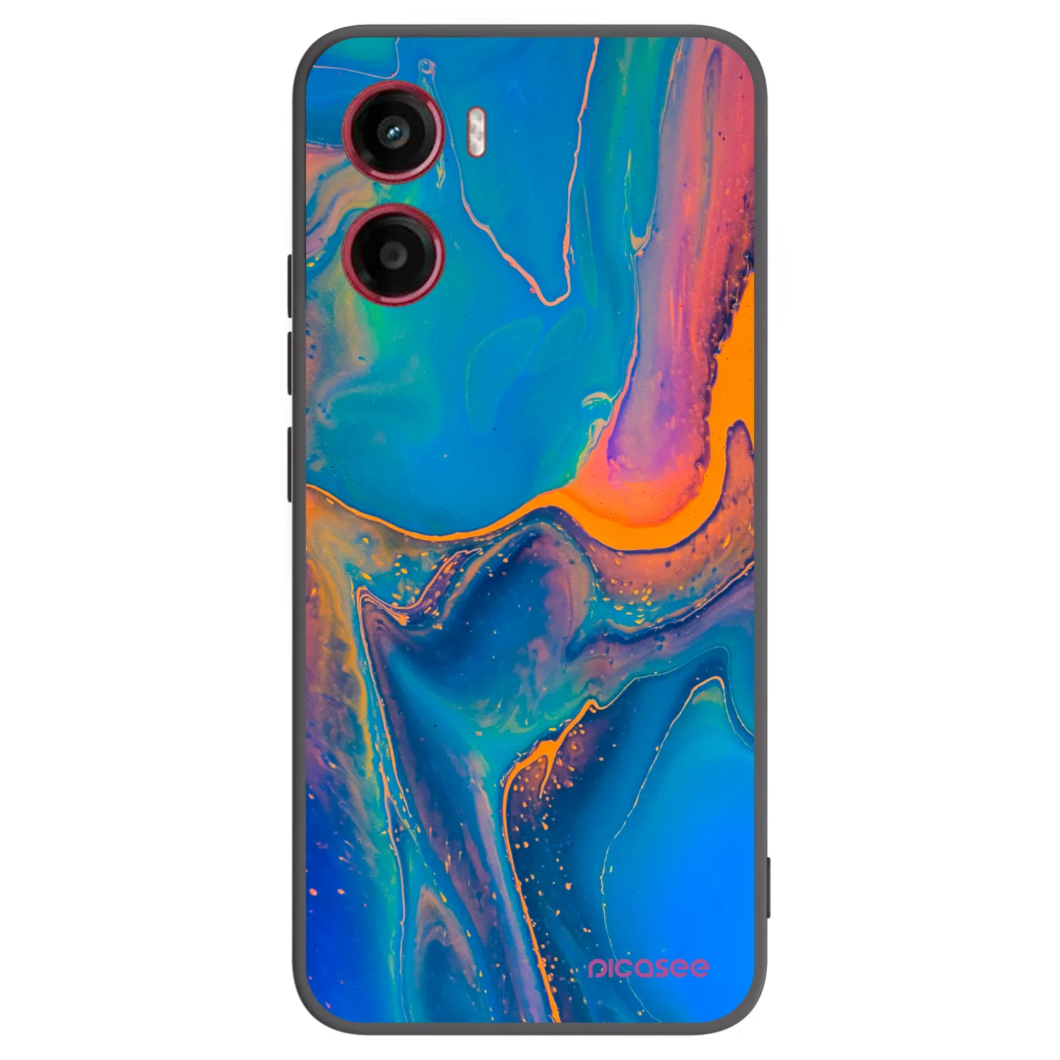 Picasee silikónový čierny obal pre Motorola Moto G05 - Rainbow