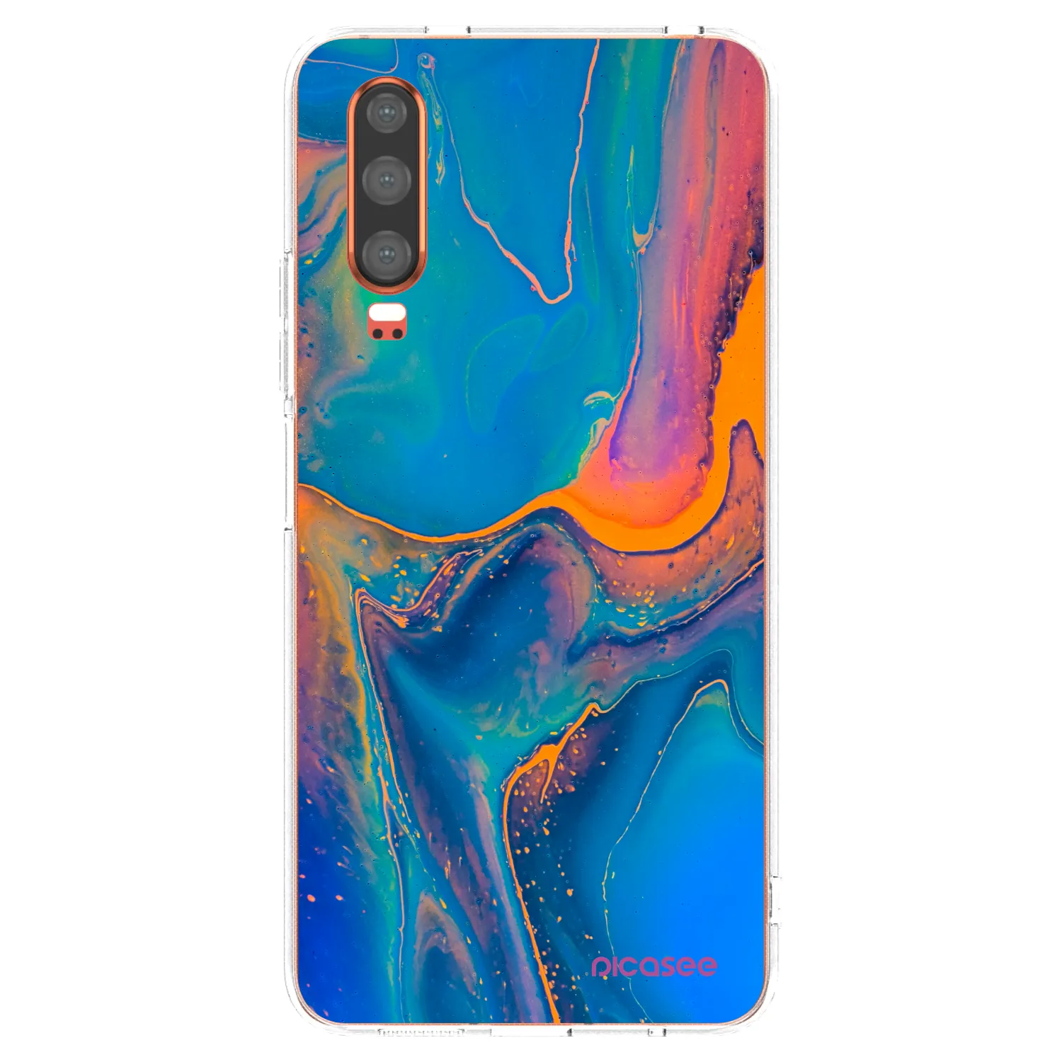 Silikónový prehľadný obal pre Huawei P30 - Rainbow
