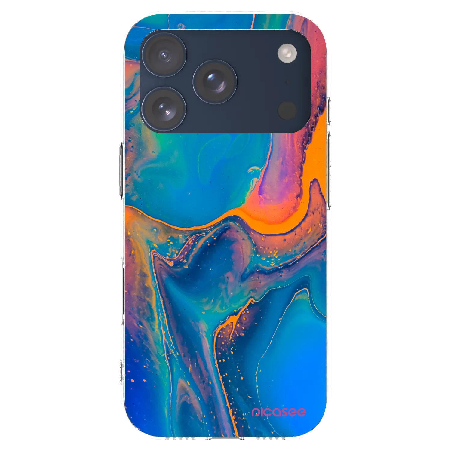 Picasee silikónový prehľadný obal pre Apple iPhone 17 Pro - Rainbow