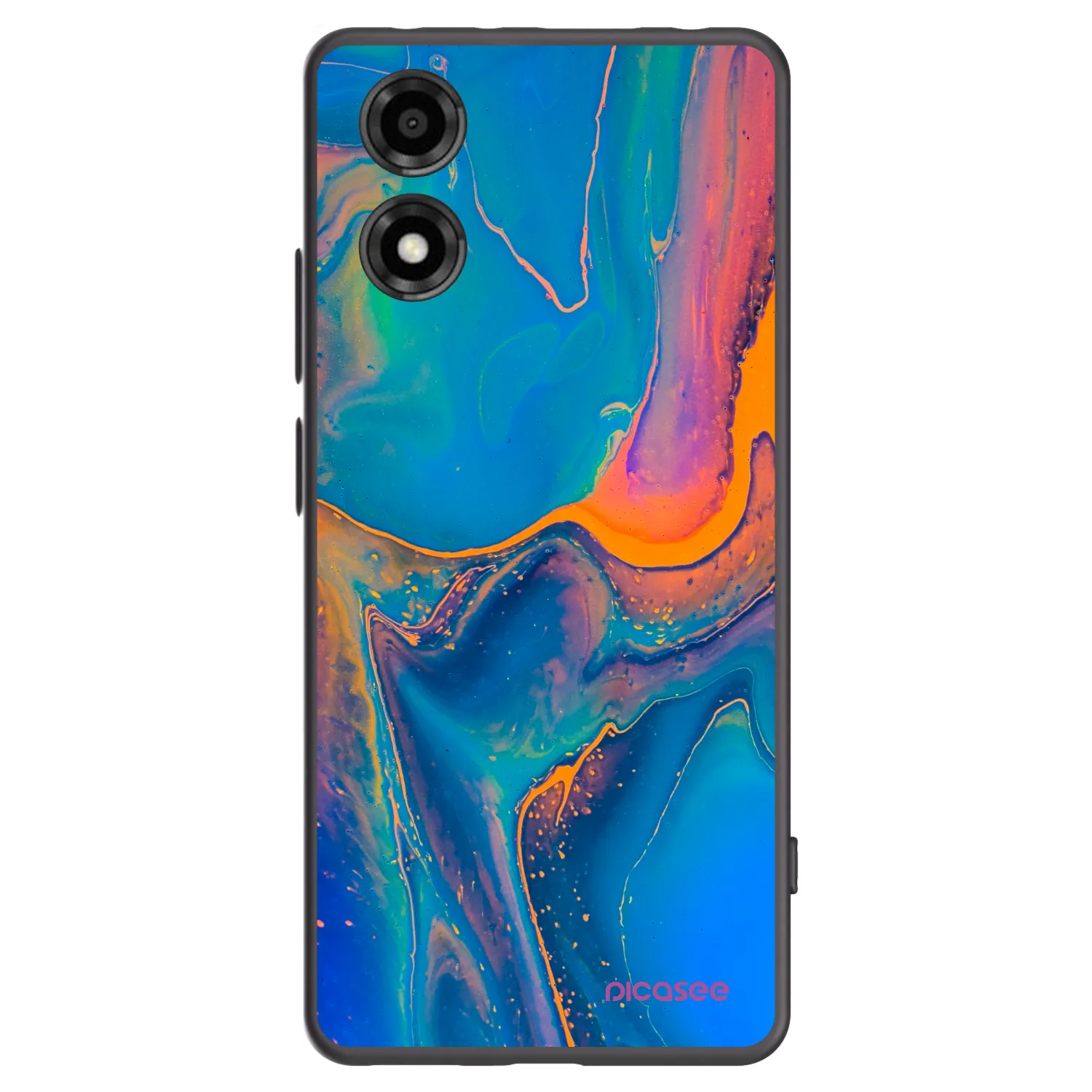Picasee silikónový čierny obal pre Motorola Moto E14 - Rainbow