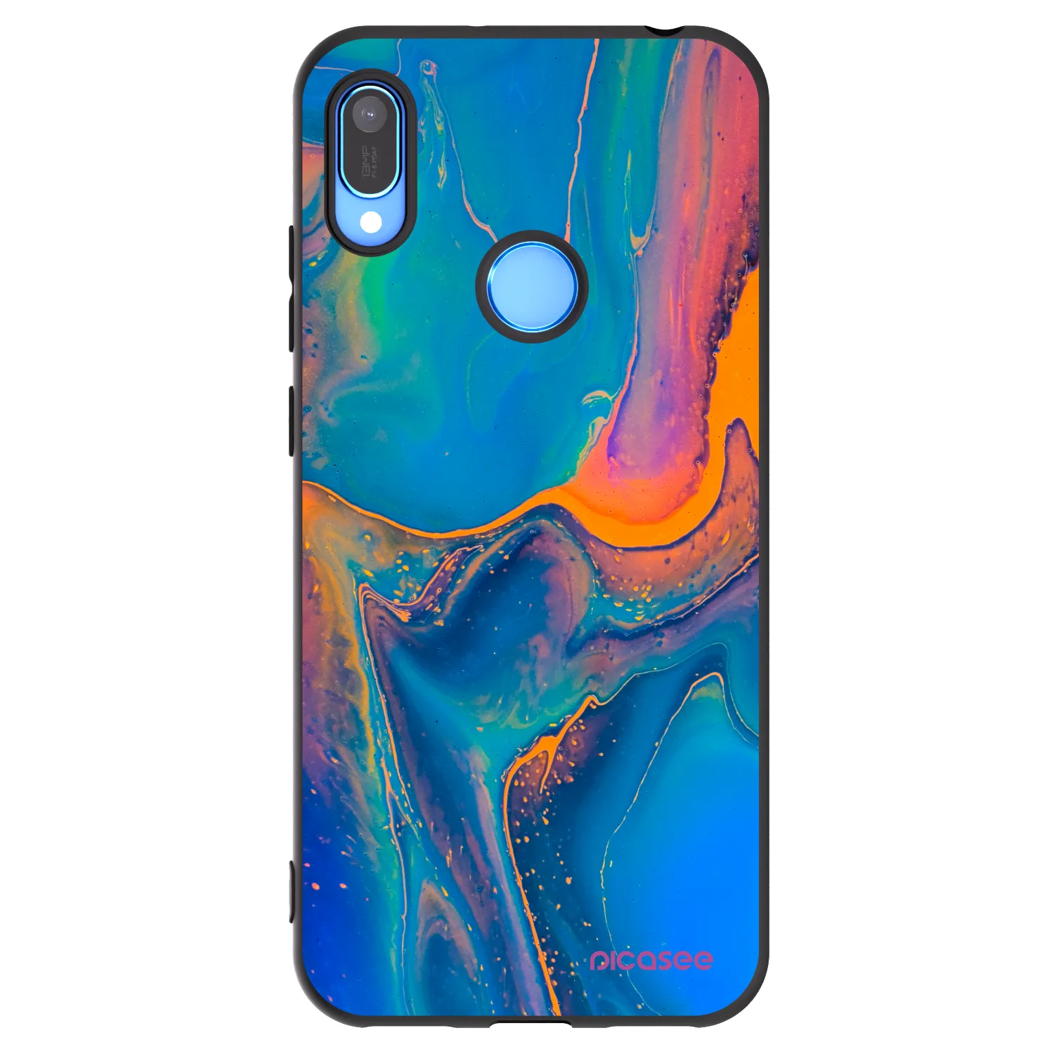 Picasee silikónový čierny obal pre Huawei Y6 2019 - Rainbow