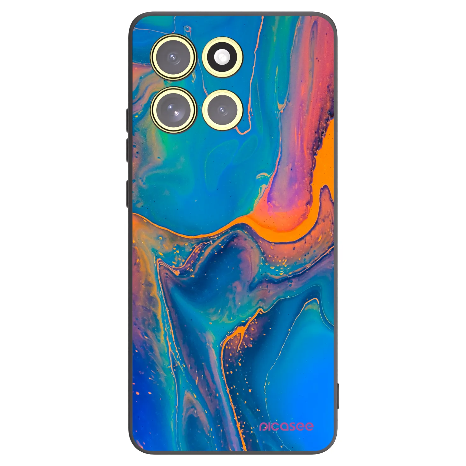 Silikónový čierny obal pre Motorola Moto G86 5G - Rainbow