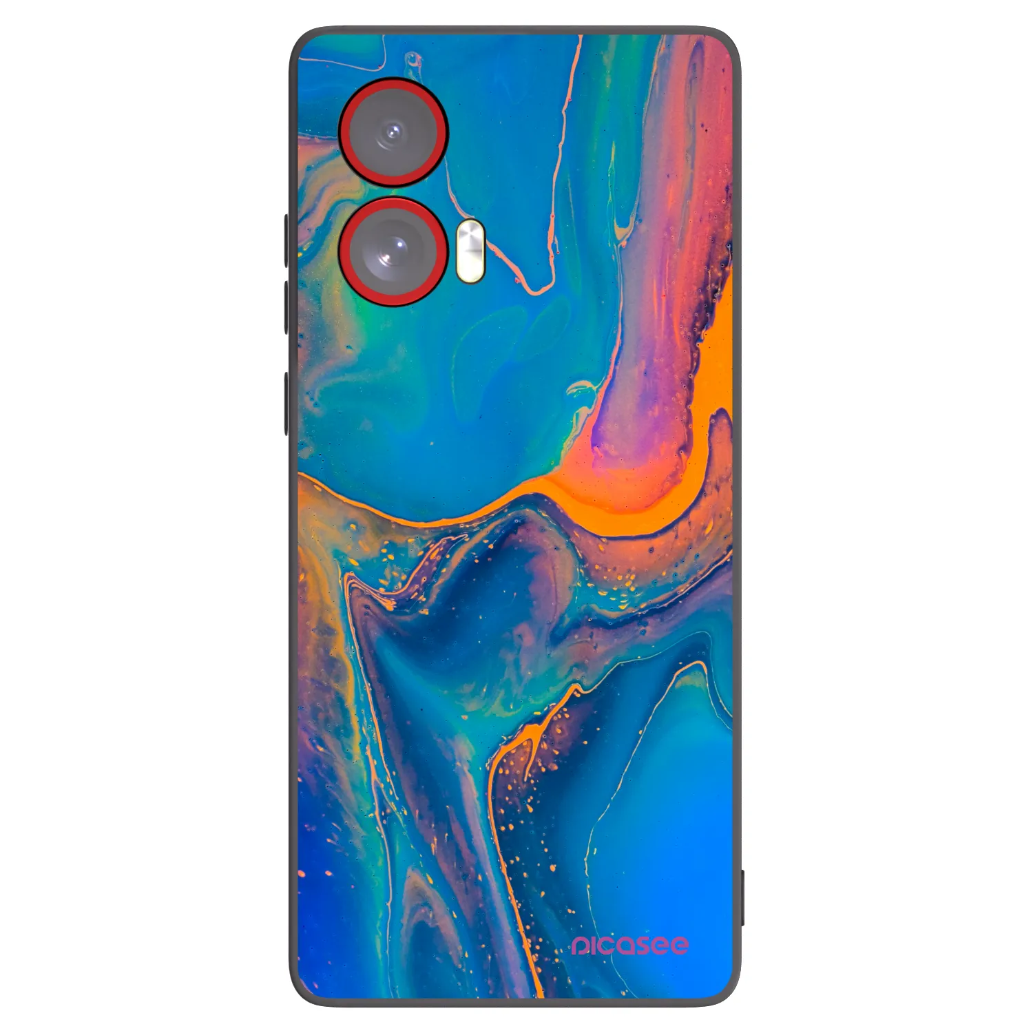 Silikónový čierny obal pre Motorola Edge 50 Fusion - Rainbow