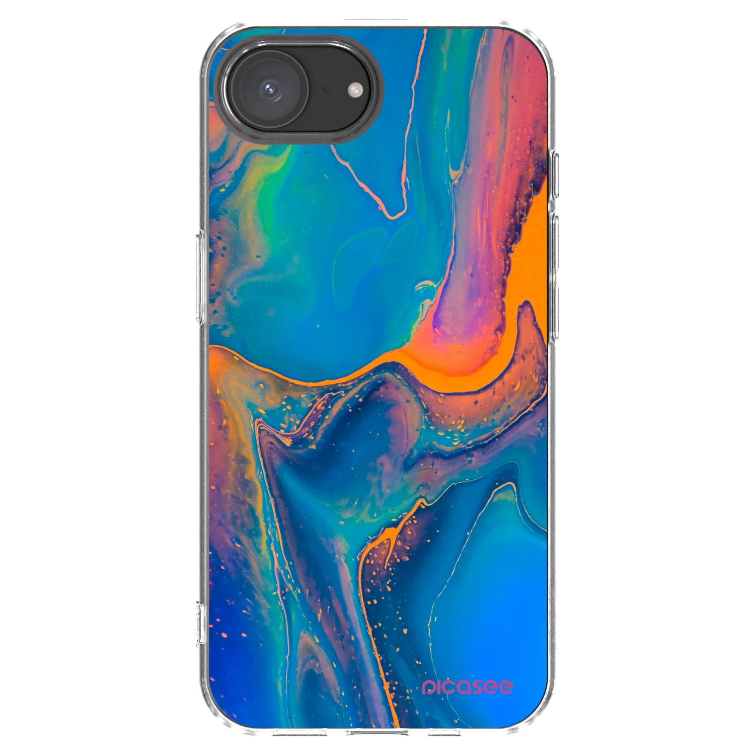Picasee silikónový prehľadný obal pre Apple iPhone 17e - Rainbow