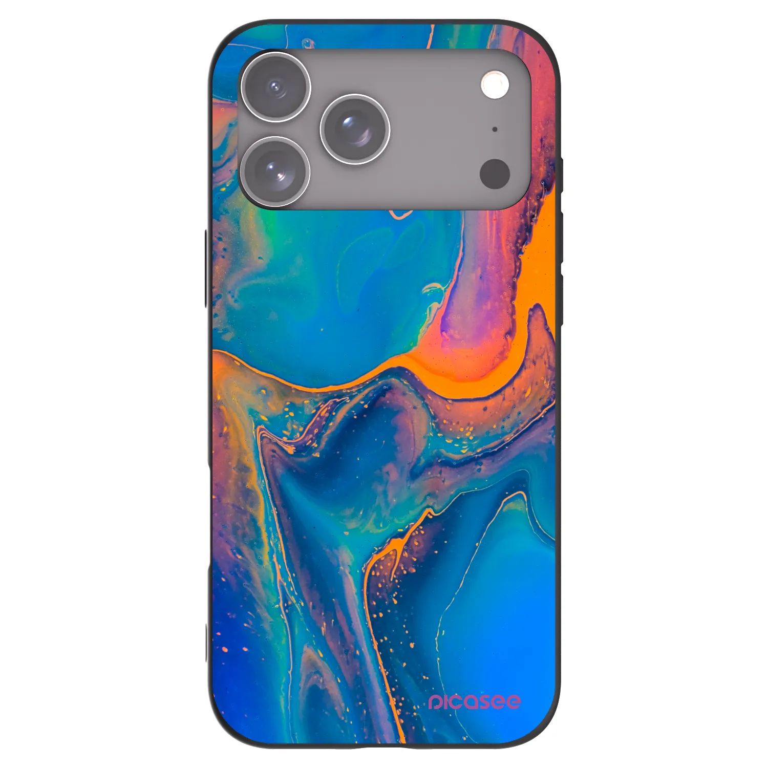 Picasee silikónový čierny obal pre Apple iPhone 18 Pro Max - Rainbow
