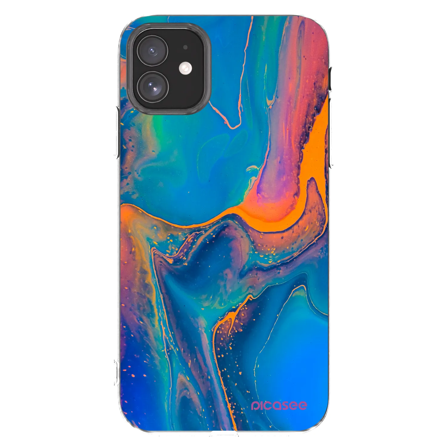 Picasee silikónový prehľadný obal pre Apple iPhone 11 - Rainbow