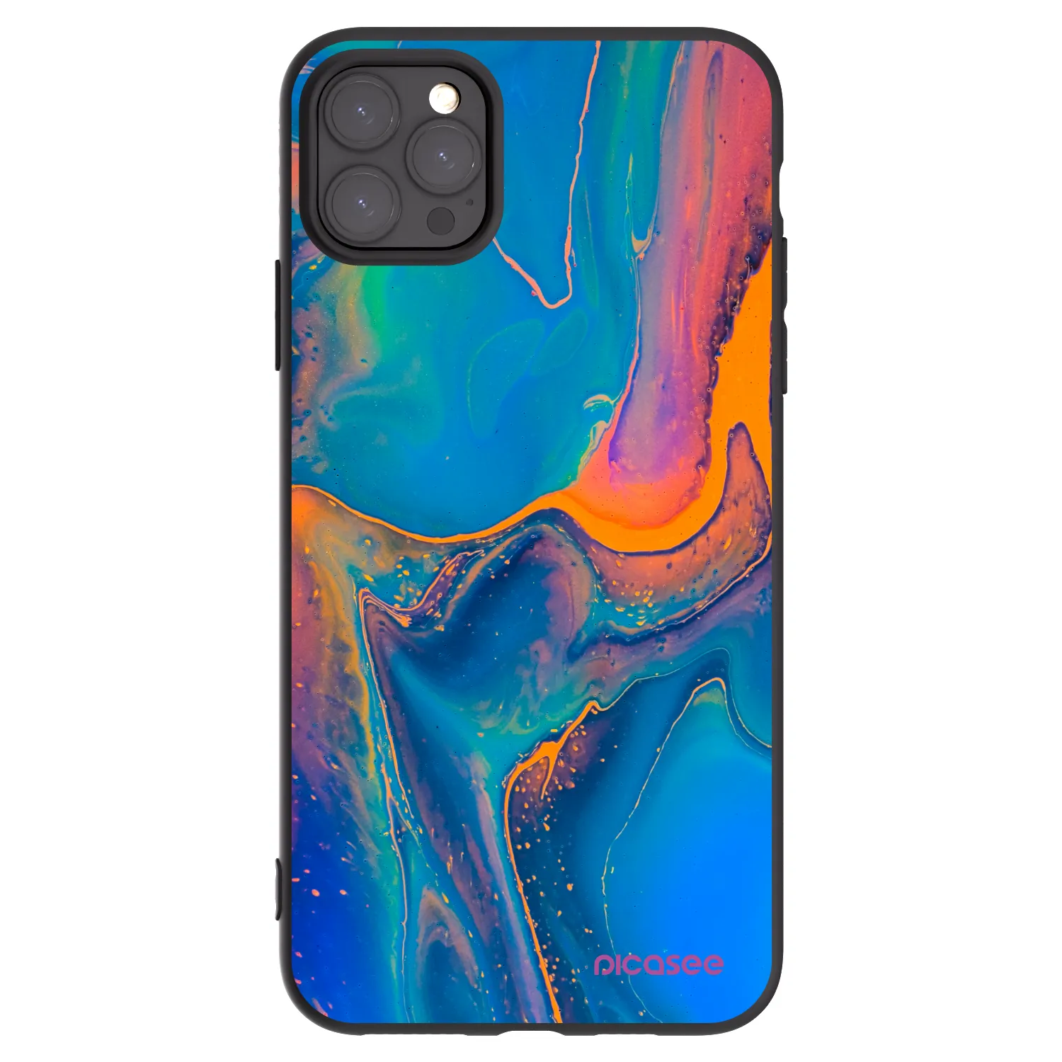 Picasee silikónový čierny obal pre Apple iPhone 11 Pro Max - Rainbow