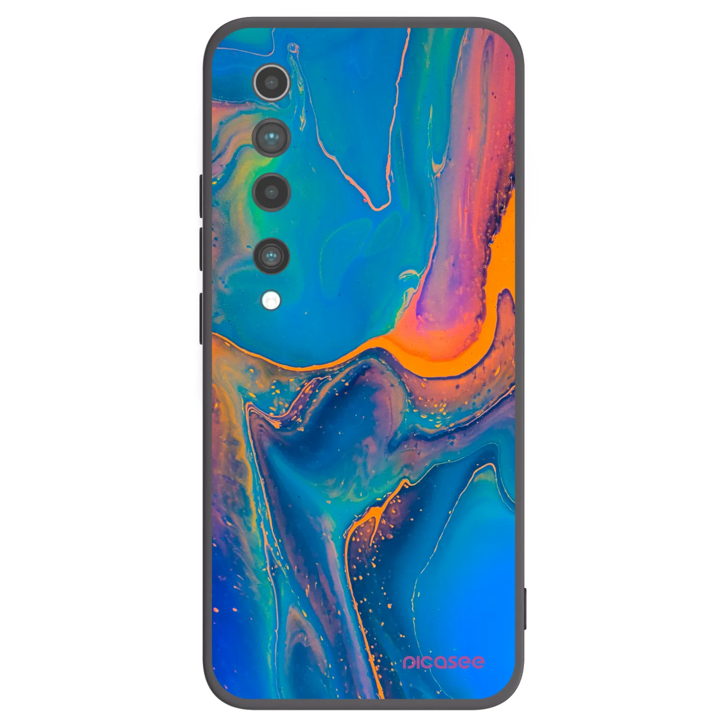 Picasee silikónový čierny obal pre Xiaomi Mi 10 - Rainbow