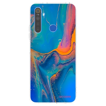 Picasee silikónový prehľadný obal pre Realme 5 - Rainbow