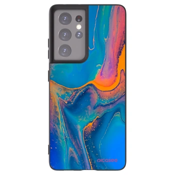 Picasee silikónový čierny obal pre Samsung Galaxy S21 Ultra 5G G998B - Rainbow