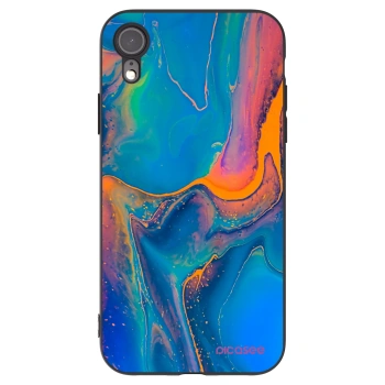 Picasee silikónový čierny obal pre Apple iPhone XR - Rainbow