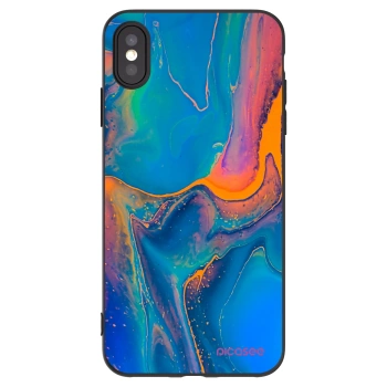 Picasee silikónový čierny obal pre Apple iPhone XS Max - Rainbow