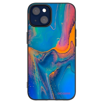 Picasee silikónový čierny obal pre Apple iPhone 14 - Rainbow