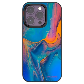 Picasee silikónový čierny obal pre Apple iPhone 14 Pro - Rainbow
