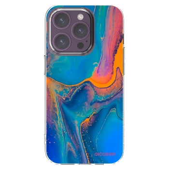 Picasee silikónový prehľadný obal pre Apple iPhone 14 Pro - Rainbow