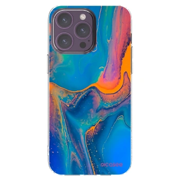Picasee silikónový prehľadný obal pre Apple iPhone 14 Pro Max - Rainbow