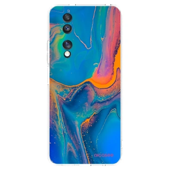 Picasee silikónový prehľadný obal pre Honor 70 - Rainbow