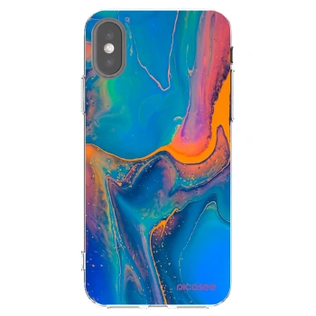 Picasee silikónový prehľadný obal pre Apple iPhone X/XS - Rainbow