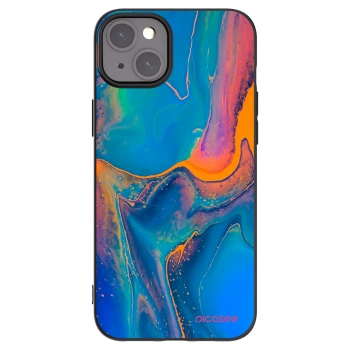Picasee silikónový čierny obal pre Apple iPhone 15 Plus - Rainbow